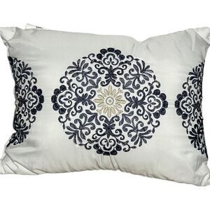 Threshold Blue & White Small Embroidered Throw Pillows